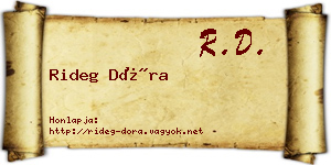 Rideg Dóra névjegykártya